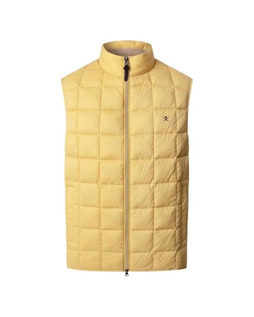 Hackett Yellow Logo-Detail Quilted Gilet for men