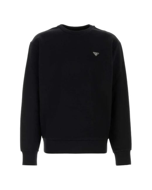 Sudadera Con Logo Triangular Prada de hombre de color Black