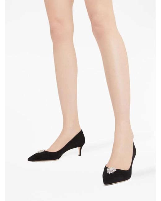 Giuseppe Zanotti Black Crystal-Embellished Leather Pumps