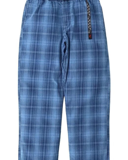 Gramicci Blue Checked Pants for men