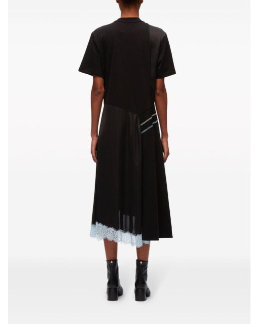 3.1 Phillip Lim Black Deconstructed Cotton T-shirt Dress