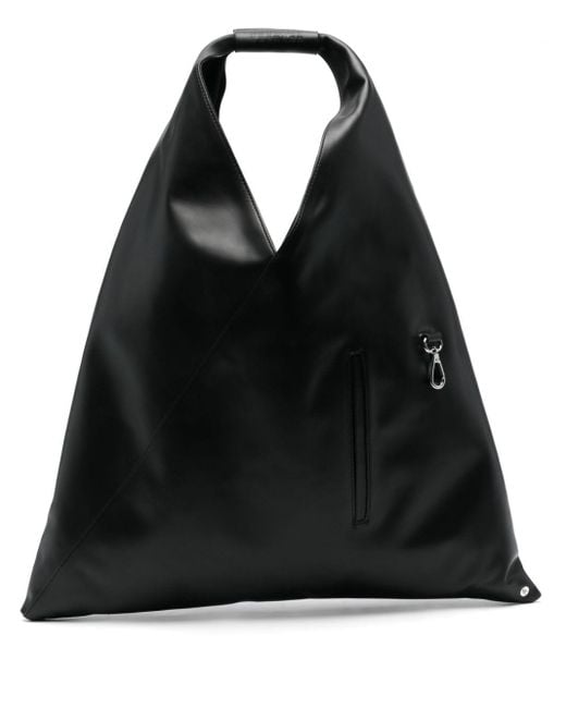 MM6 by Maison Martin Margiela Black Medium Japanese Leather Shoulder Bag