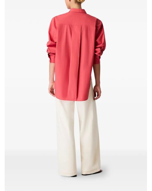 Another Tomorrow Pink Pleat-Back Poplin Shirt