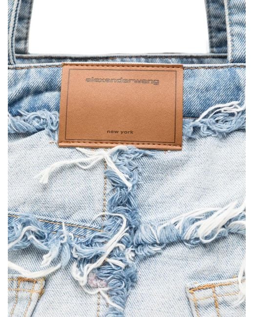 Alexander Wang Blue Deconstructed Denim Tote Bag