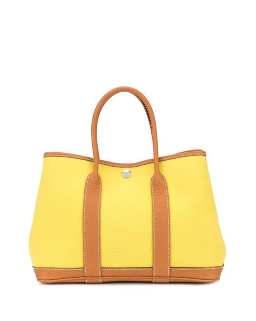 Hermès Pre-Owned Garden Party 30 Hand Tote Bag in Yellow | Lyst Canada