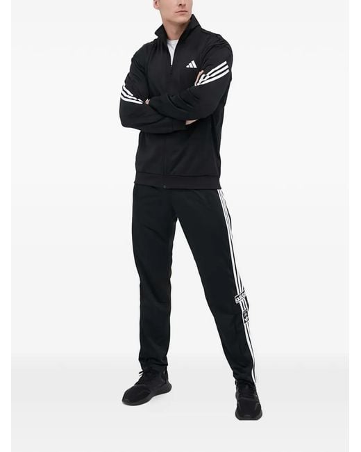Adidas Black Stripe Zip-Up Jacket for men