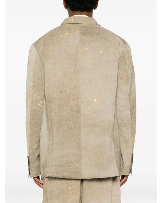 Ziggy Chen Natural Blazer À Revers Crantés for men