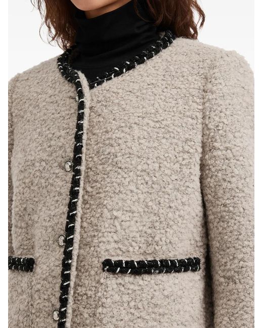 B+ AB Natural Buttoned Contrast Trim Jacket