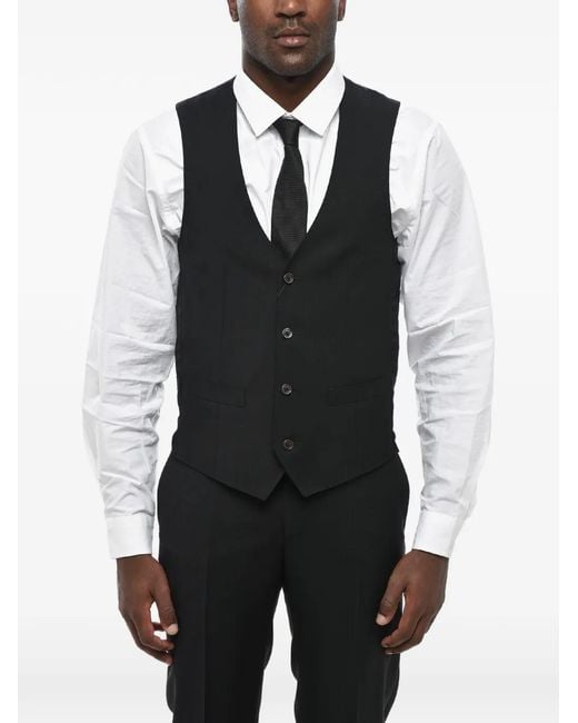 Corneliani Black Academy Mohair-Blend Waistcoat for men
