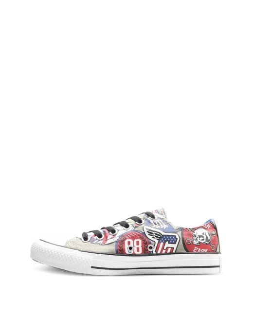 Converse White Chuck Taylor Patchwork-Print Low Sneakers