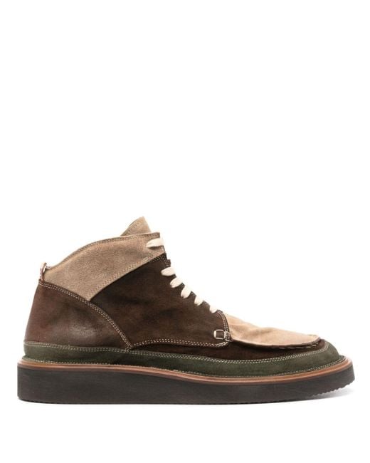 Moma Brown Polacco Lace-up Suede Boots for men