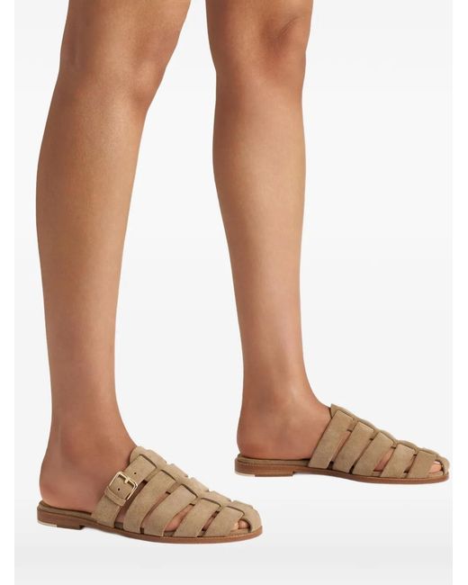 Malone Souliers Brown Theresa Cage-Style Mules