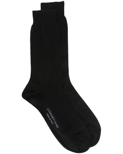 Corneliani Black Cotton Socks for men