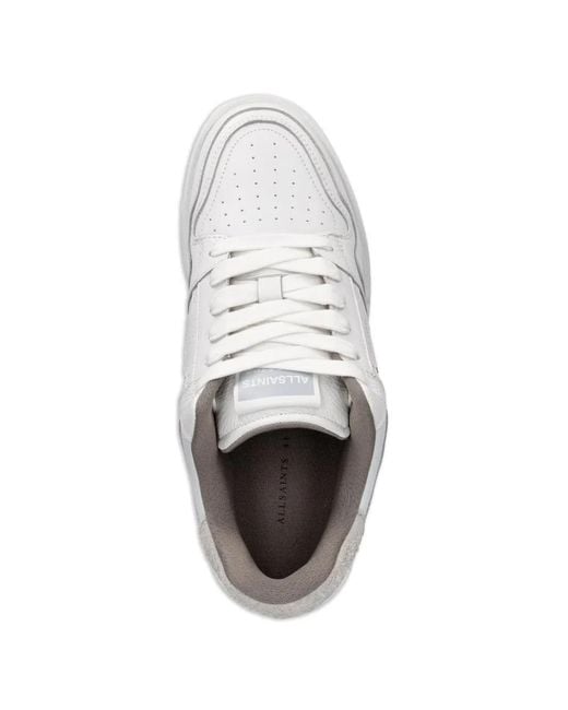 AllSaints White Regan Plux Panelled Lace-Up Sneakers for men