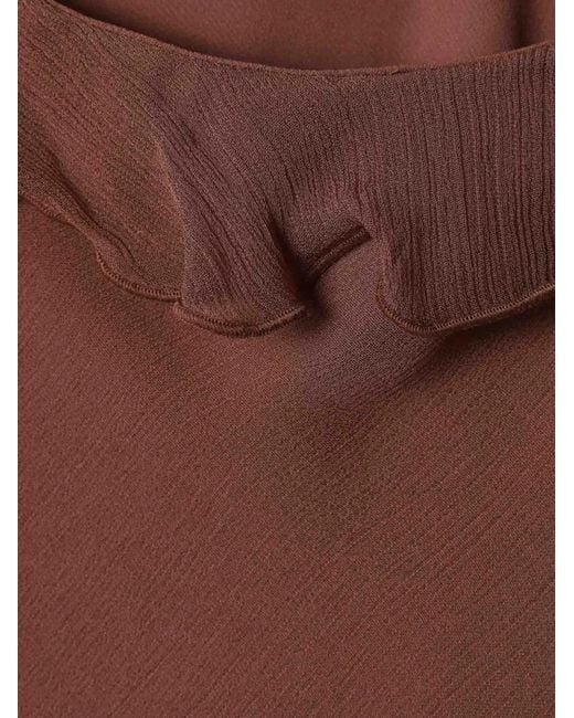 Staud Brown Ruffled Spaghetti-Strap Blouse