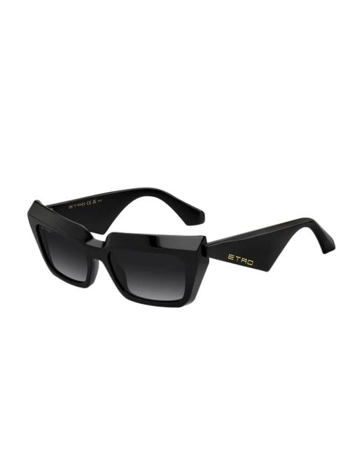 Etro Black Geometric-Frame Sunglasses