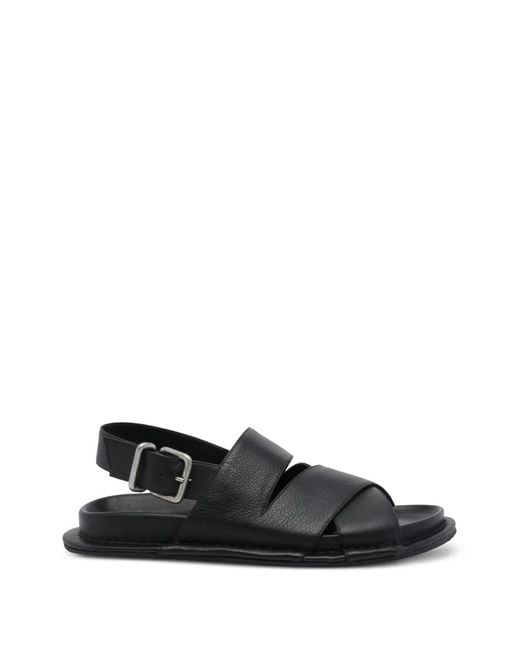Vic Matié Black Travel Low Buckle-Fastening Sandals