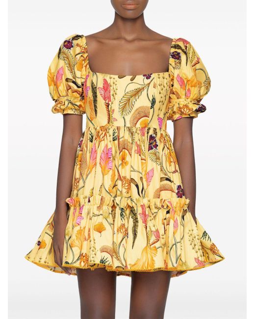 Agua Bendita Mini-jurk Met Borduurwerk in het Yellow