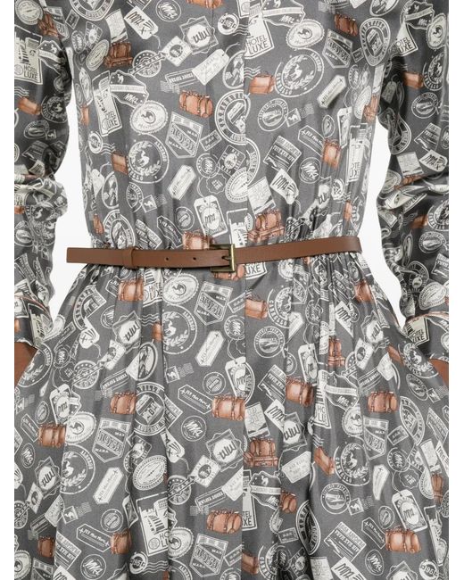 Max Mara White Printed Collared Dress