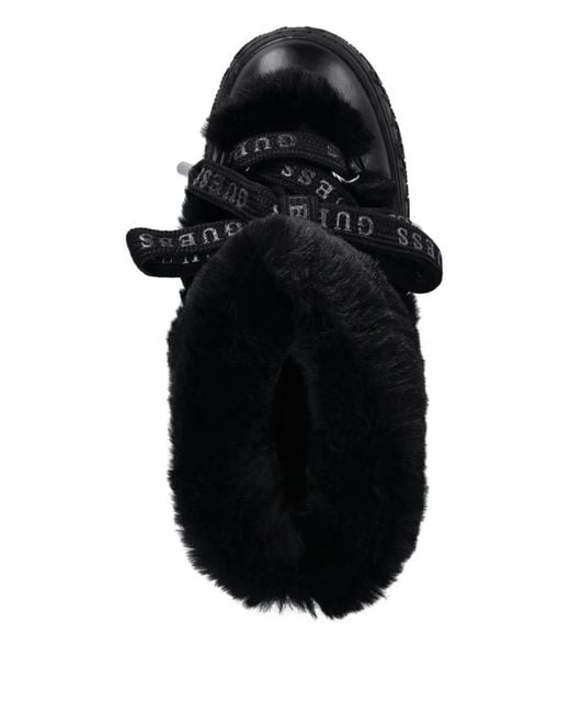 Guess Black Unessa Faux-Fur Boots