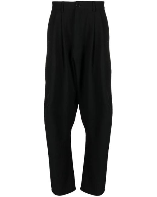 Henrik Vibskov Black Drop-Crotch Tapered Trousers for men
