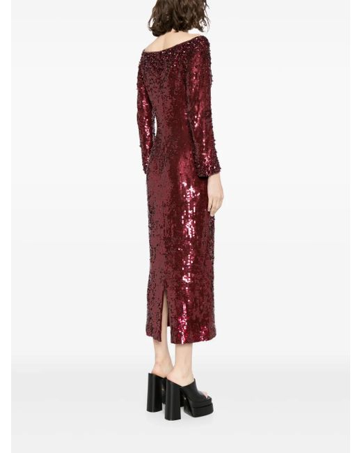 Jenny Packham Red Ballroom Blitz Sequin-Embellished Dress