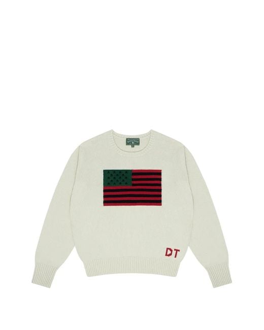 DENIM TEARS 1619 Pan African-Flag Sweater in White for Men | Lyst