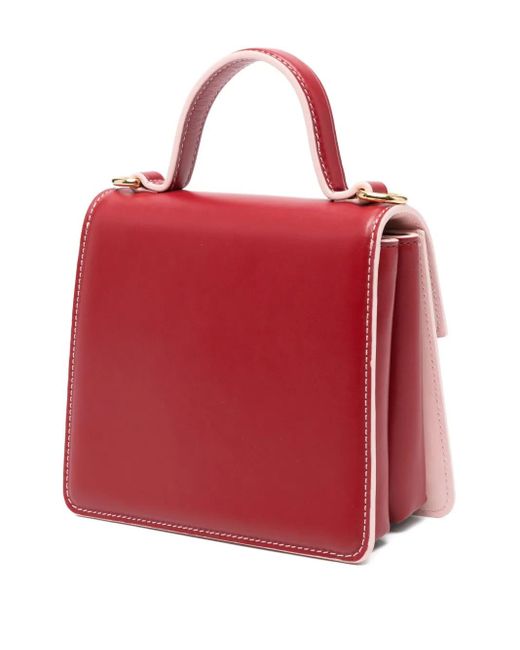 Casablanca Red Clasp-Detail Leather Cross-Body Bag