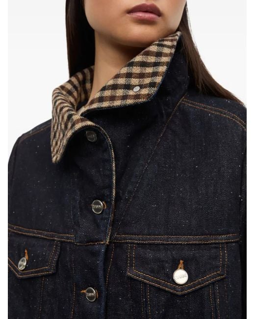 Ganni Blue Neppy Denim Jacket
