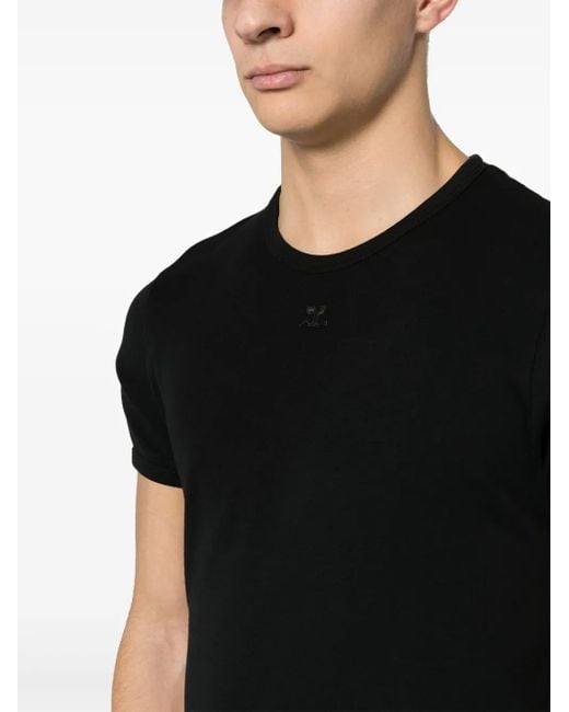 Courreges Black T-Shirts And Polos for men