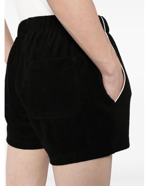 BLUE SKY INN Black Waiter Cotton Terry-Cloth Shorts for men