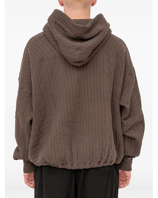 The Viridi-anne Brown Patch-Pocket Hoodie for men