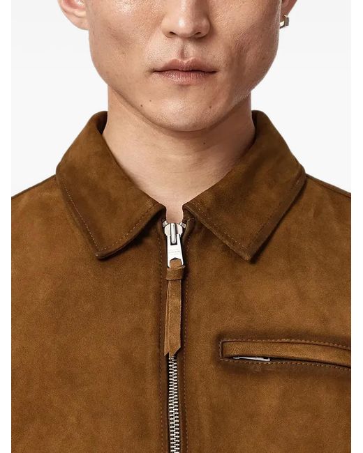 AllSaints Brown Ashwood Zip-Up Jacket for men