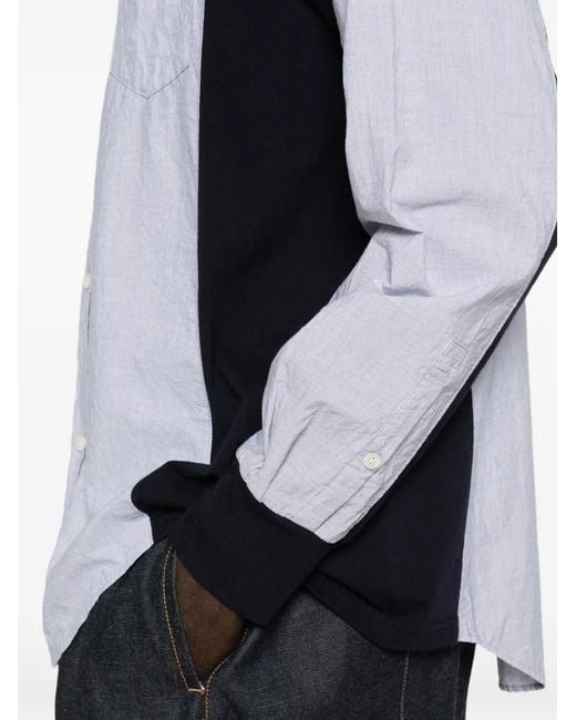 Undercover Blue Panelled Shirt for men