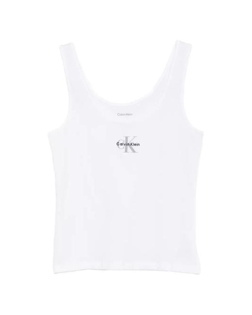 Calvin Klein White Gx Logo-Detail Tank Top