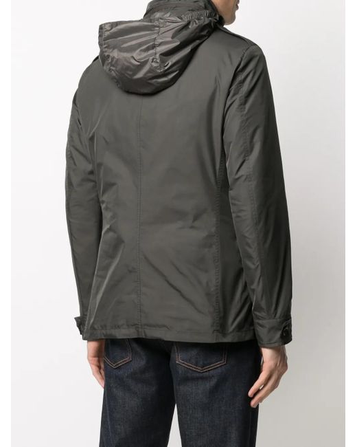 Moorer Nylon Jack in het Black voor heren