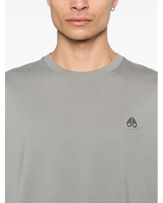 Moose Knuckles Gray Crescent Appliqué T-Shirt for men