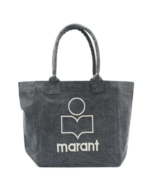 Bolso shopper con logo bordado Isabel Marant de color Black