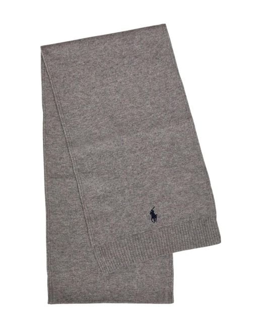 Polo Ralph Lauren Gray Logo-Detail Scarf for men