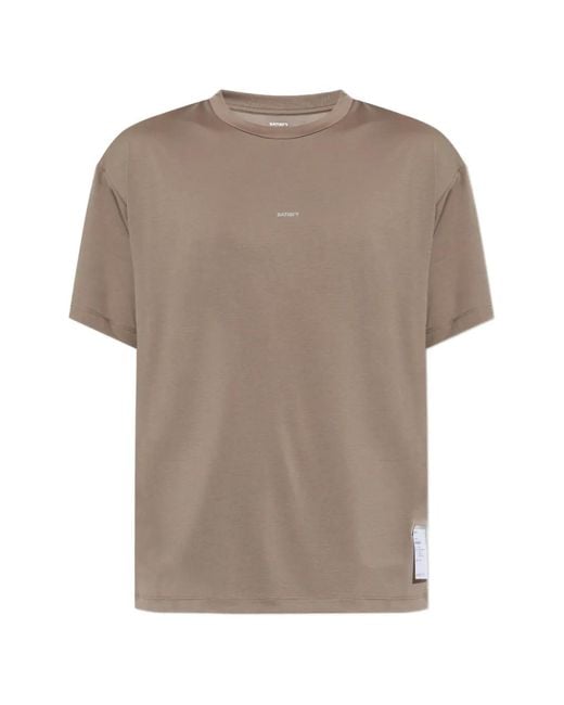 Satisfy Gray Auralite Logo-Print T-Shirt for men
