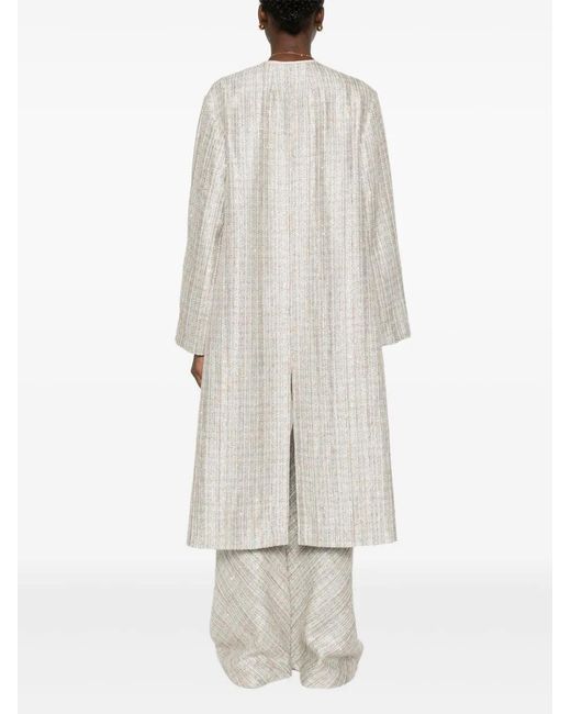 Forte_forte White Striped Coat