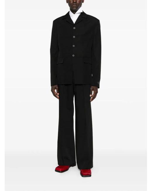 Jacquemus Black Buttoned Collarless Blazer for men