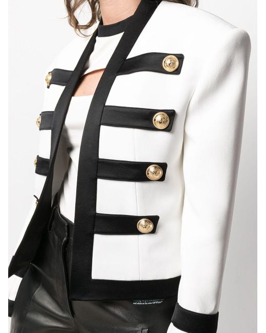 Balmain Military Jacket in White | Lyst Canada