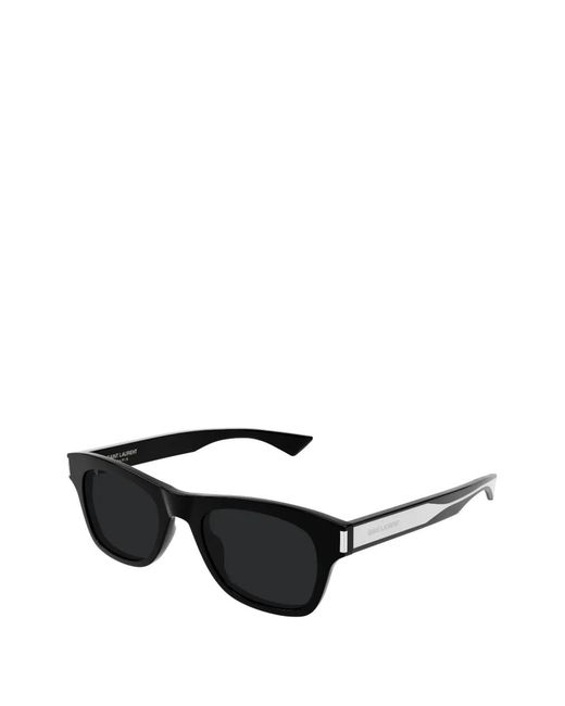 Saint Laurent Black Rectangle-Frame Sunglasses for men