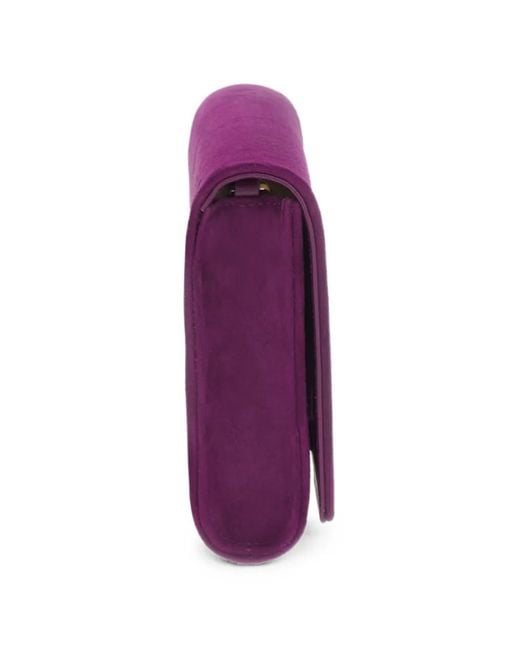 Gianvito Rossi Purple Monica Chain-Link Clutch Bag