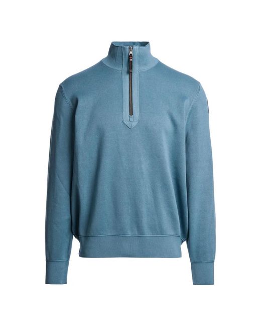 Parajumpers Blue Basic Scoe Half-Zip Knit for men