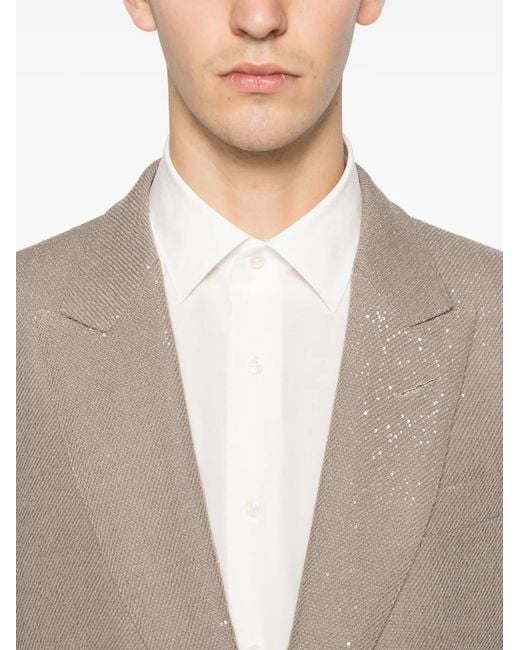 Tom Ford Brown Speckled Two-Button Jacket for men