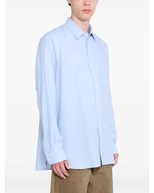 Ssstein Blue Oversized Placket Shirt for men