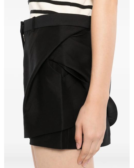 JNBY Black Draped Layered Shorts