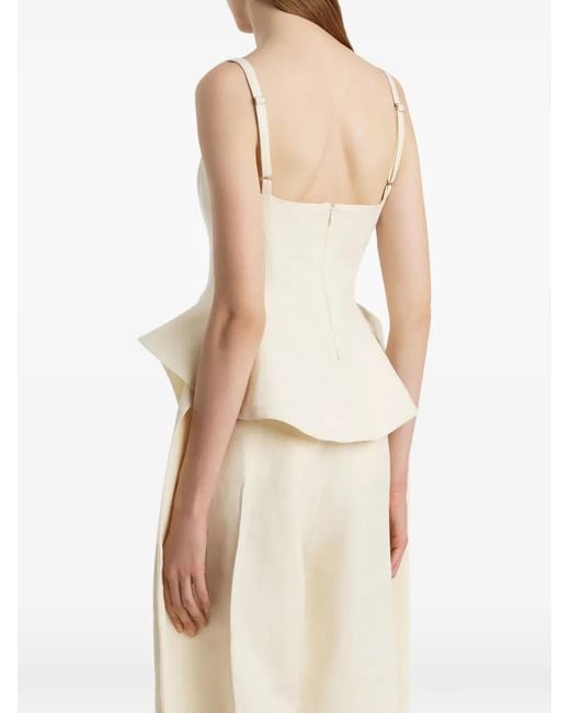 Khaite White Peplum Top